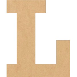 6 Inch Wooden Block Letter for Kids, Unfinished L Nursery Decor Wood Alphabet, Paintable MDF Craft, Rockwell Font