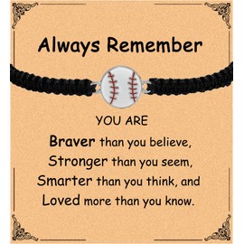 YEEQIN Inspirational Football Volleyball Baseball Tennis Basketball Sport Bracelet Thread Woven Adjustable Rope Bracelets Sports Gift Sport Fans Jewelry (baseballl)