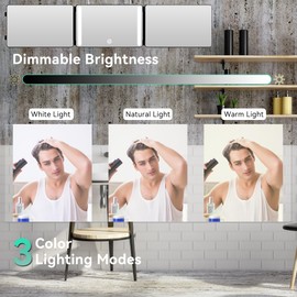 Moruedtu 3 Way Mirror with LED Lights & 360° View,See Back of Head Trifold Barber Mirror for Self Haircut, Shaving & Braiding, Portable Travel Design with Hook for Home,Men & Women (Black)