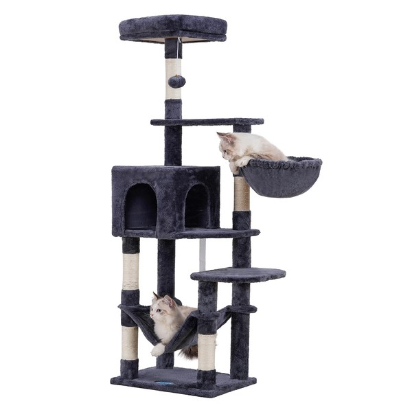 Hey-brother Cat Tree with Large Hammock, Multi-Level Cat Tower for