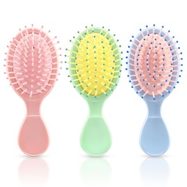 HOFASON 3 Pcs Bulk Mini Wet Hair Brush for Women Girls Toddler, Detangling Travel Hair Brush Bridesmaid Gift, Stocking Stuffers Gifts for Women Girls, Teen Girl Gifts Trendy Stuff Party Favors