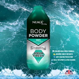 New Nuage Talc Free Body Powder for Men Bundle – 250g Cool Musk & 250g Aqua Fresh – 2 Pk Talc Free Powder for Women & Men – Anti-Chafing & Fresh Skin by GBH