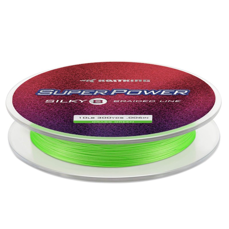 KastKing Superpower Silky8 Braided Fishing Line, Grass Green, 8 Strand,