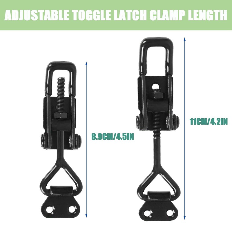 EVADOW 10PCS 4001-Style Black Toggle Latch Clamp, Heavy Duty Adjustable