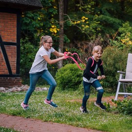 Janna natural goods Horse Harness for Children from 3 to 12 Years - Horse Lead for Playing Girls Boys in Pink - Rider Horse Reins 2-Piece Halter and Running Lead Outdoor