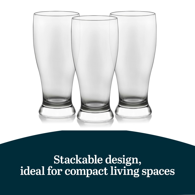 Libbey Classic Pub Beer Glasses Party Pack, Stackable, Modern Bar