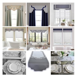 Multi-Style Cornice Valance, Traceable Forms for Making Custom Window Curtains Without Sewing; Hang Using a Curtain Rod; Great for Room Darkening, Topper for Blinds, Shades, or Drapes
