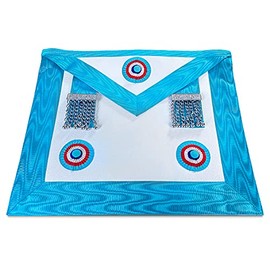Freemason French Grand Loge GLNF Craft MM Master Mason Faux Leather Apron Masonic Regalia, blue