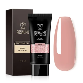 ROSALIND Pink Poly Nail Gel, 80ml/2.7oz Pink Color Poly Extension Gel for Nail Art Design