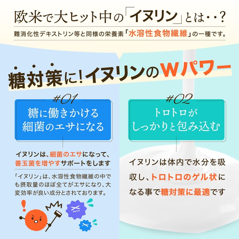 イヌリンの恵みPREMIUM ２袋 イヌリン 52,500mg 高配合 乳酸菌 ビフィズス菌 ナットウキナーゼ 酪酸菌 国内GMP認定工場生産