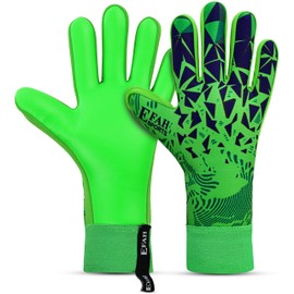 EFAH SPORTS Goalkeeper Gloves for Children and Adults with Padded Palm, Breathable and Strong Grip Football Gloves (Green, Size 4 Suitable for 6 to 9 Years Old, Ambidextrouse)