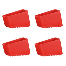 Pack of 4 Ladder Feet Rubber Protection, Non-Slip Ladder Grip Feet Replacement Feet, for Replacement Ladder Caps, Foot Caps, Universal Ladder Foot Covers, Telescopic Ladder Safety Foot Covers (Red)