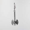 Gothic Executioner's Axe and Skull Silver Finish Medieval Renaissance Earrings