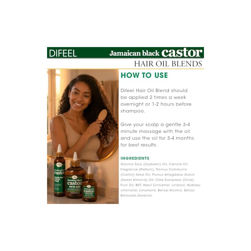 Difeel Superior Growth Jamaican Black Castor Premium Hair Oil 7.1