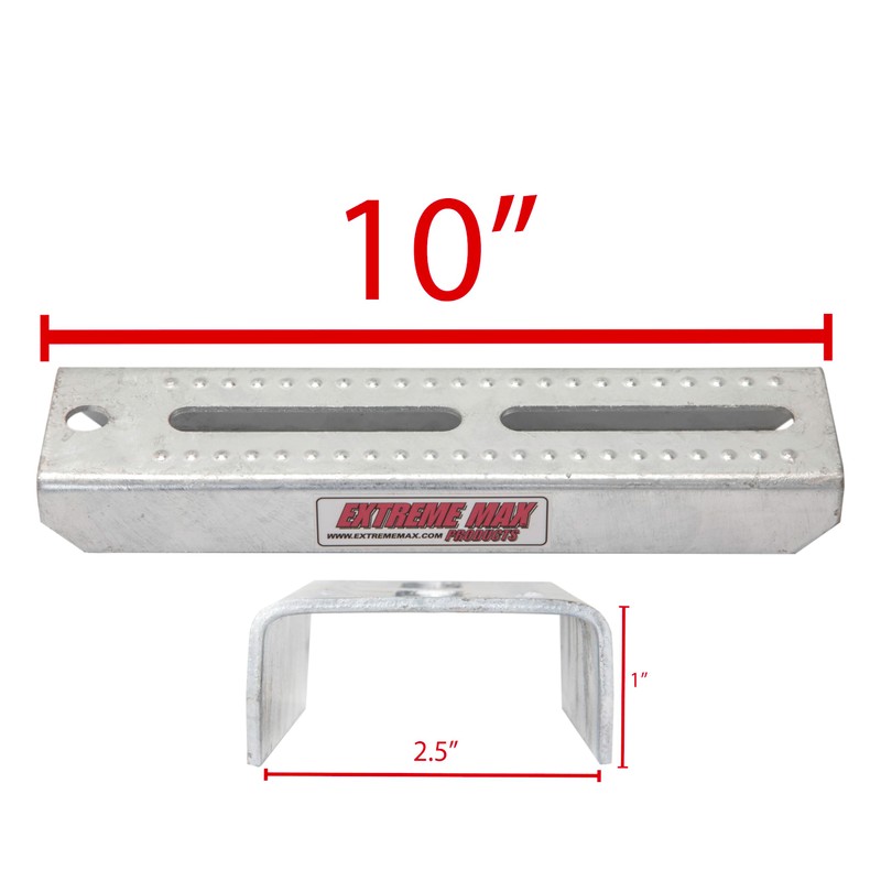 Extreme Max 3006.7032 10" Galvanized Swivel-Top Bunk Bracket with Hardware