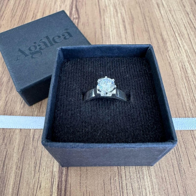 Agálea | Anillo de Plata Ley .925, Compromiso Promesa con