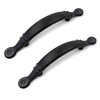 HESTIA HARDWARE 3 Pack | Black Matte Arched Cabinet Handles