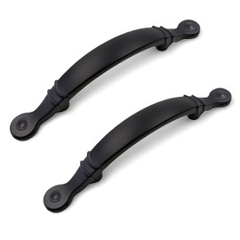 HESTIA HARDWARE 3 Pack | Black Matte Arched Cabinet Handles and Cabinet Pull | Black Drawer Dresser Pulls 3 Pull Kitchen Cabinet Hardware Cupboard Pull (Z10.3.D)