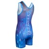 Wrestling Singlet por KO Deportes Gear: Azul Phoenix diseño, black