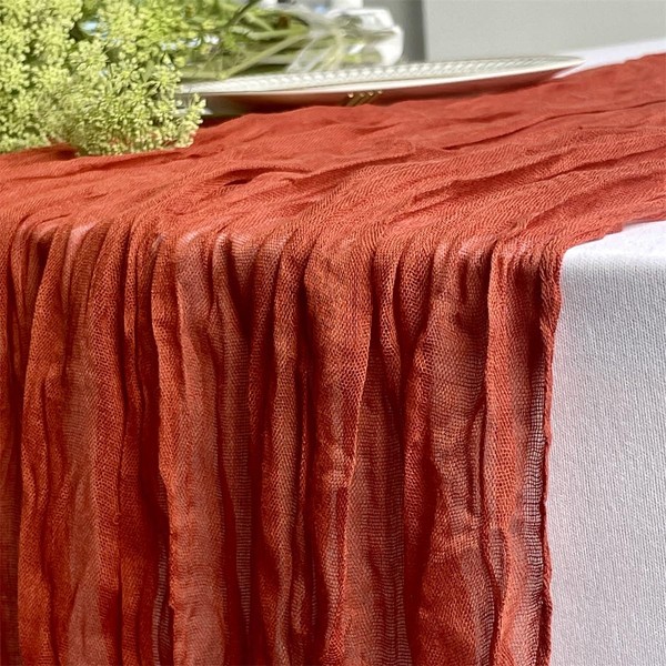3 Pack Terrocotta Table Runner 21*160 Inch Cheesecloth Table Runner