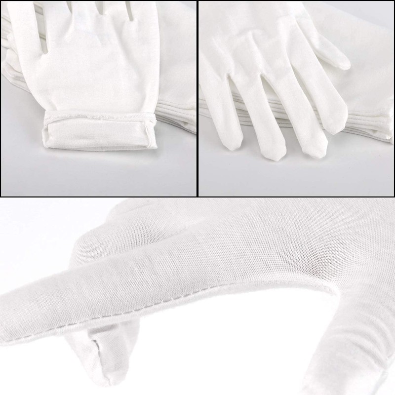 LUTER 3 Pairs White Cotton Gloves Fabric Gloves Women and