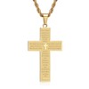 RWQIAN Men's Cross Necklace Silver Gold Black Cross Necklace with