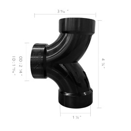 Lesso 1 1/2''Double Degree 90 ELBOW ABS pipe fittings Black- Vintage DIY Industrial Shelving, Industrial Decoration, Furniture DIY1.5 Inch