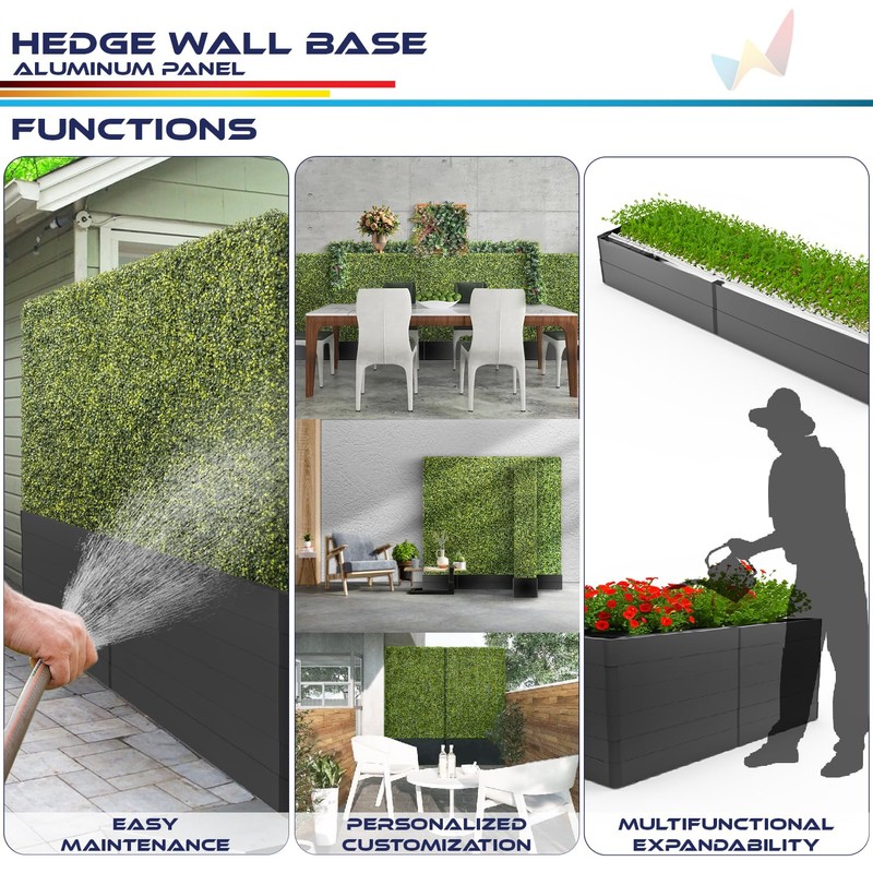 Windscreen4less 72Wx9Hx6D inches Accessory for Artificial Boxwood Hedge Walls
