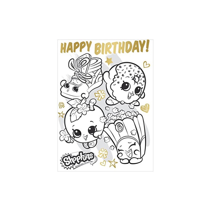 Shopkins Colouring Fold Out Poster Birthday Card