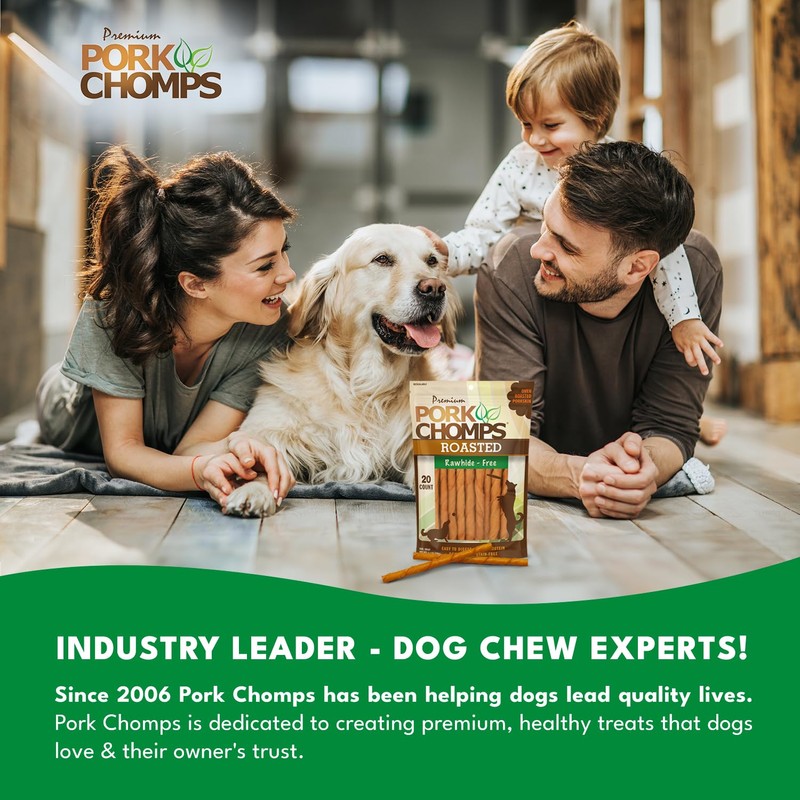 Pork Chomps Roasted Pork Skin Dog Chews, 5-inch Mini Twists,