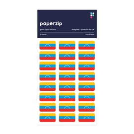 PAPERZIP - Venezuela Flags (Bandera de Venezuela) – 48 Stickers for Business, Schools, Celebrations