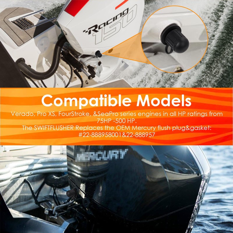 SWIFTFLUSHER Outboard Quick Connect Flush Kit for MERCURY outboard engines，