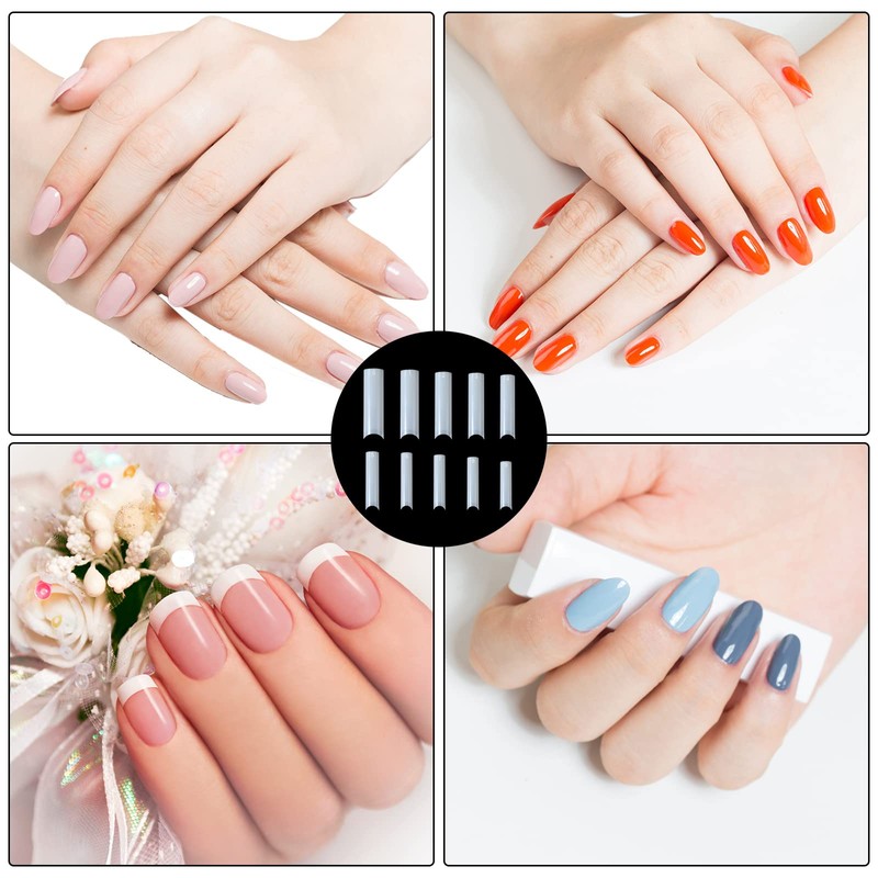 Pack of 500 C-Curve Nail Tips, Extra Long Artificial Nails,