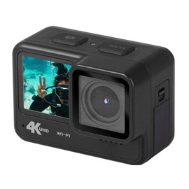 Trevi GO 2600 4K Action Cam 4K Ultra HD WiFi with Dual IPS Display, Underwater Camera, Waterproof 21M, 140° Wide Lens, Ideal for Sports, Vlogging, Travel, Includes Accessories Kit