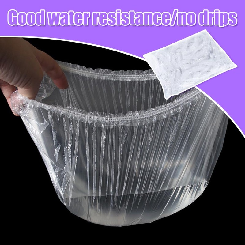 50-Pack Disposable Shower Caps ，Individually Packaged Disposable Shower Caps，Large, Thick,