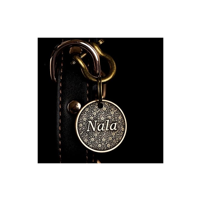 Placas grabadas para perros y gatos, Medallones redondos para collar