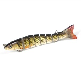 LKQBBSZ 8 Segment Swimbait Lures Fishing Lures Hard Bait Minnow VIB Lure with Treble Hook Life-Like Swimbait Fishing Bait 3D Fishing Eyes Popper Crankbait Vibe Sinking Lure for Bass Trout Walleye