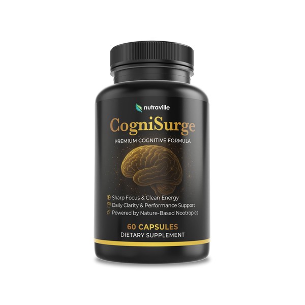 Nutraville CogniSurge Nootropics Brain Support Supplement for Memory and Focus