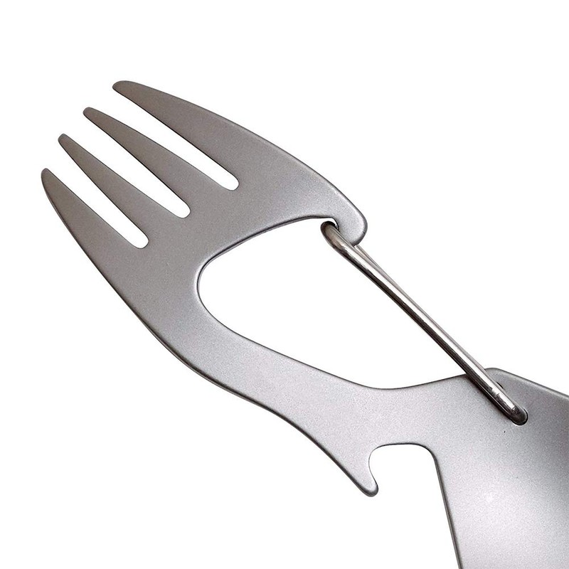 Fork Stainless Steel Sporks Titanium Spoon with Can Bottle Opener