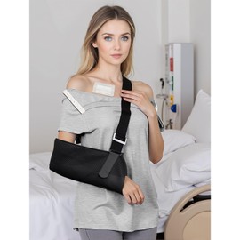 Post Shoulder Surgery Shirts for Women- Short Sleeve-Full Snap-Open Arm Shoulder Recovery Clothing Chemo Clothing (US, Alpha, Large, Regular, Regular, Grey(74))