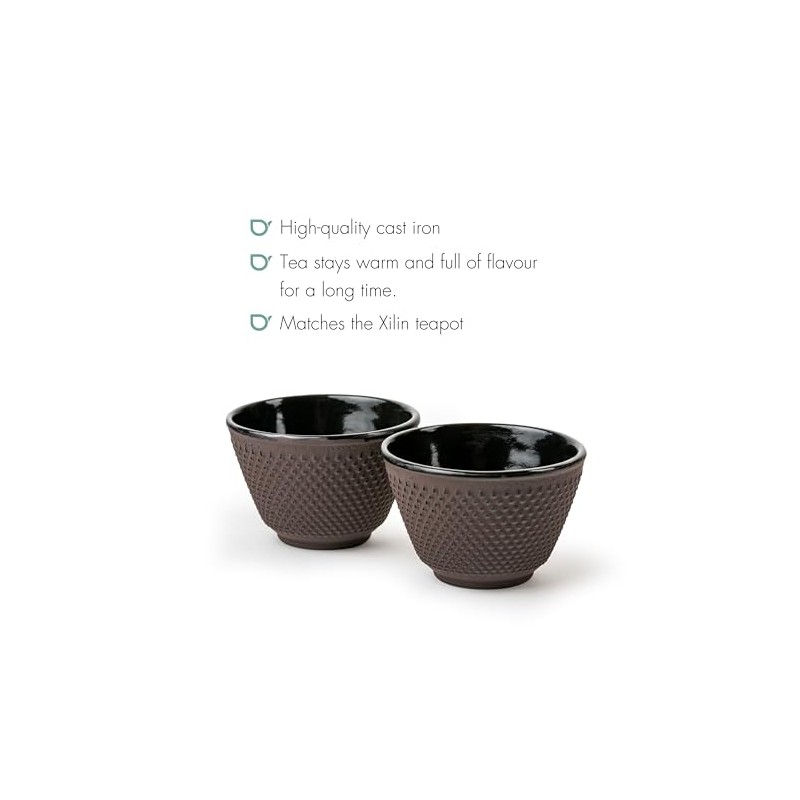 Bredemeijer Cast Iron Enamelled Tea Cups Set of 2 Small