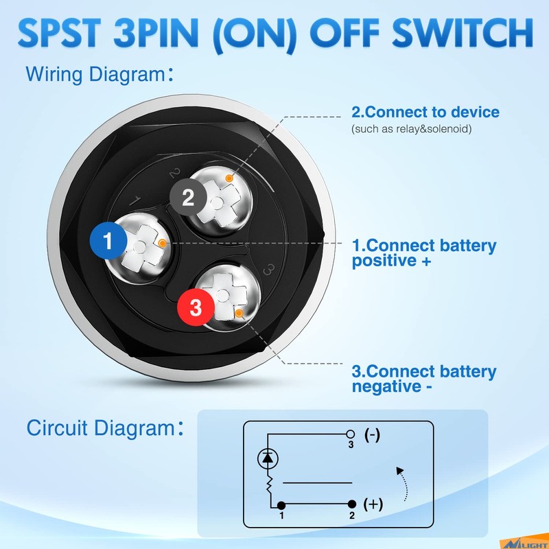 Nilight Start Engine Button 12V DC 50A SPST on Off