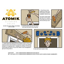 Atomik Rock Climbing Holds Beginner Bolt-On Hangboard Set in Blue