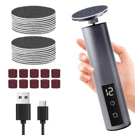 2 in 1 Elektrischer Hornhautentferner, Hornhaut Entfernen Fuß Elektrisch, Elektrische Hornhautentferner, Pediküre Fußfeile Fuß Entfernen Einstellbare Geschwindigkeit 20 Schleifscheiben 10 Nagelringe