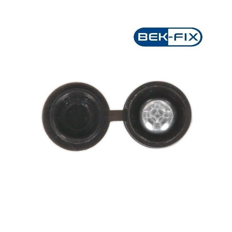 BEK-FIX® Number Plate Screws and Caps Fitting Kit, White Yellow