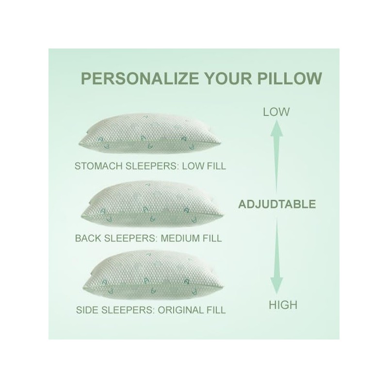 ACCURATEX Cooling Memory Foam Pillows for Sleeping Queen Size Set