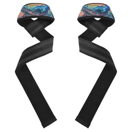 Hippy Magic - Correas de elevación de paisaje antideslizantes de 26 pulgadas, para levantamiento de pesas, culturismo, entrenamiento de fuerza