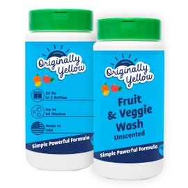 Originally Yellow USA Made Fruit And Vegetable Wash | Food-Grade Fruit and Veggie Wash With No Aftertaste | Powerful Cleaning & Safe Ingredients | Plant-Derived Produce Cleaner & fruit washer | 2 lb