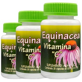 Anahuac | Equinacea con Vitamina C l Pack 3 Frascos l 30 cápsulas c/u l Suplemento Alimenticio
