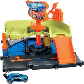 Hot Wheels City, Autolavado de la Ciudad, Pista de Juguete para niños de 4 años en adelante Compatible con Otros Sets